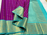 Magenta / Blue  Kanchi Silk Saree